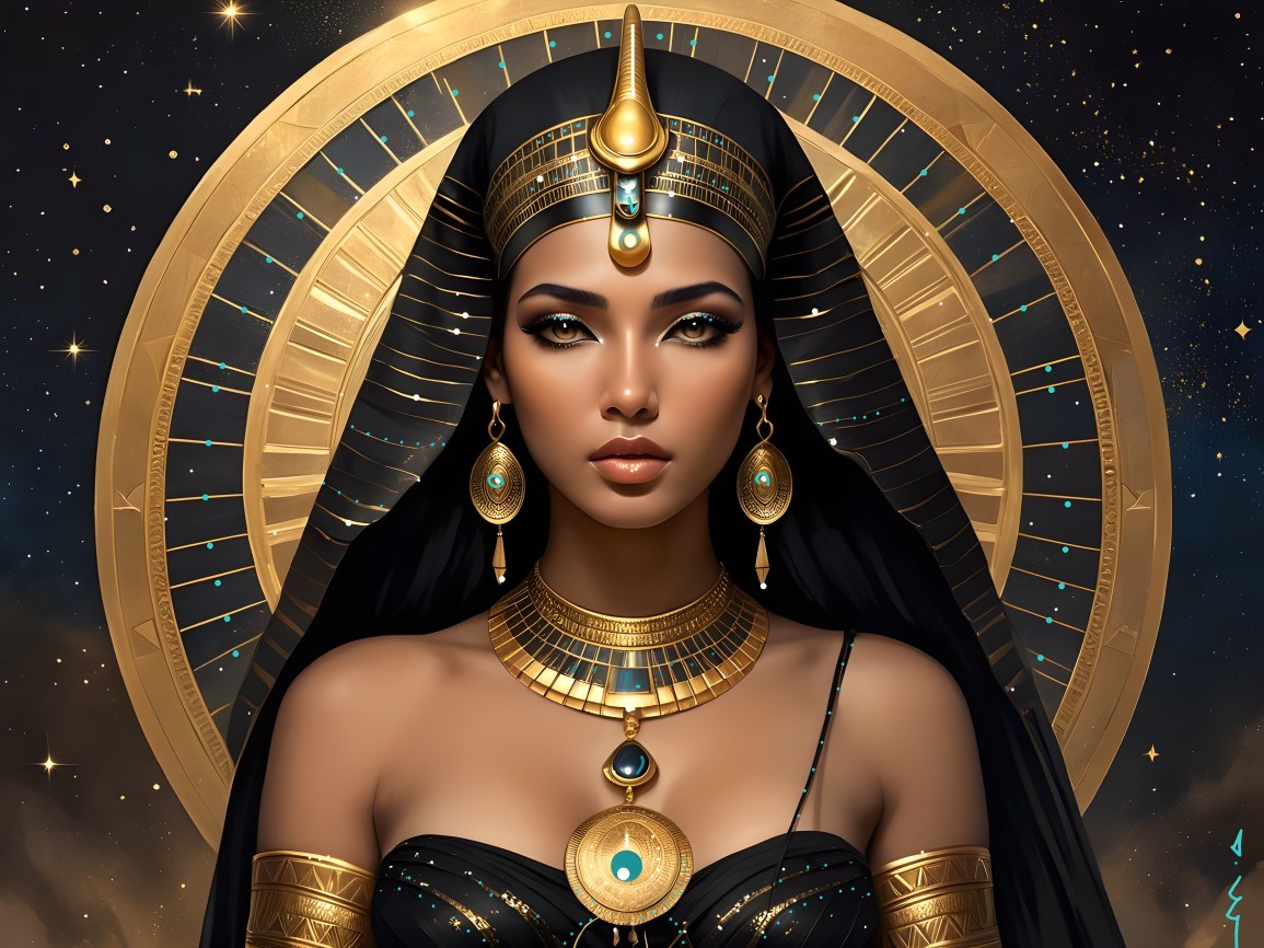 Regal Figure in Ancient Egyptian Aesthetics and Motifs