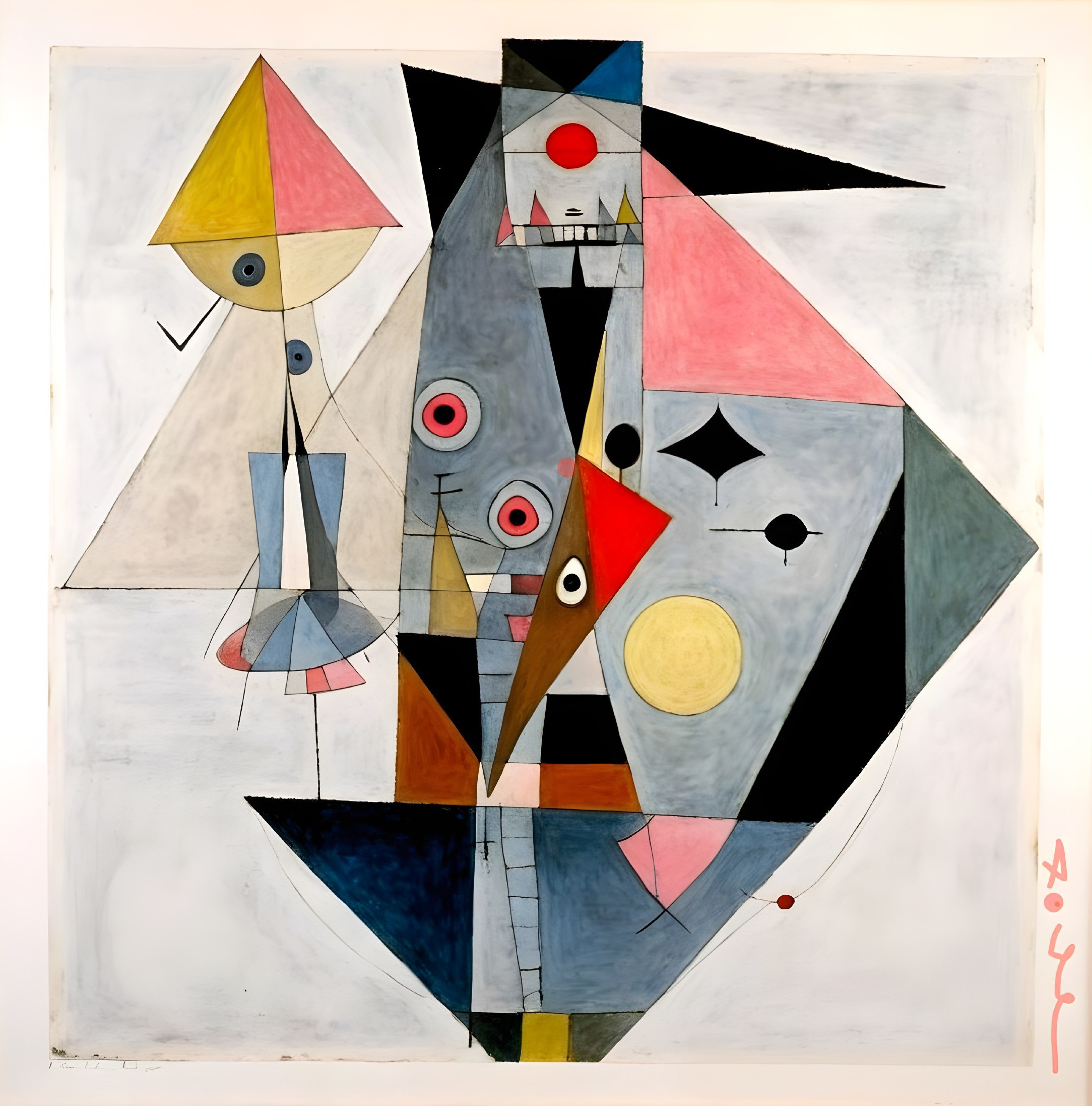 Abstract Artwork with Geometric Shapes and Colors