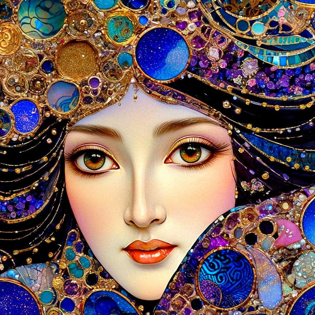 Woman with Intricate Patterns and Vibrant Colors