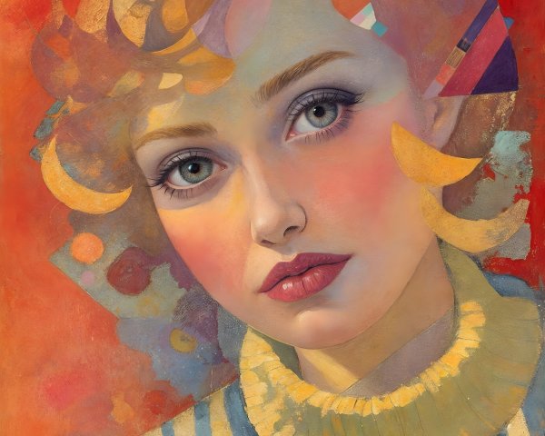 Portrait of a young woman with vivid hair and expressive eyes