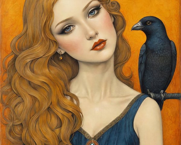 Fantasy Art Depicting a Woman with Ginger-Blonde Hair