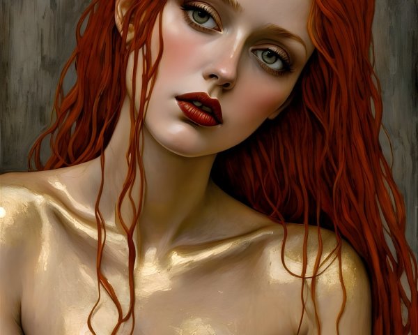 Portrait of a Young Woman Submerged in Water