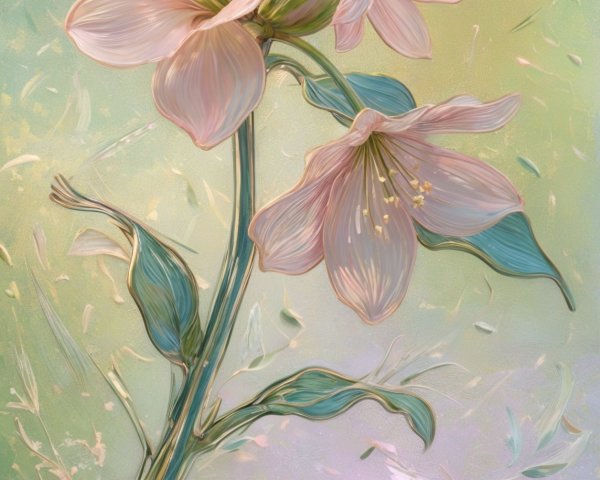 Delicate Pink Flower Arrangement on Pastel Background