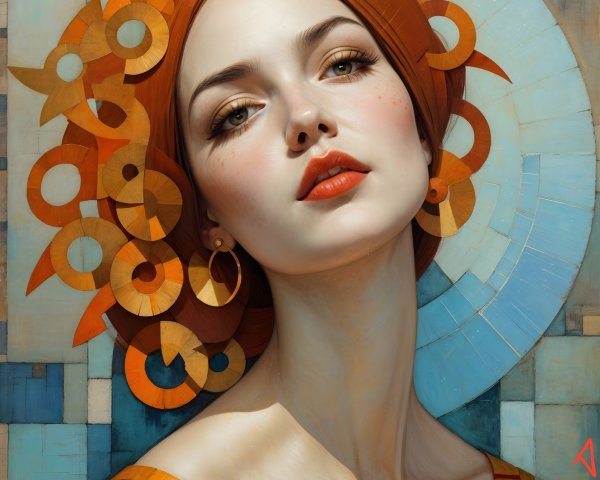 Portrait of a Young Woman with Vibrant Red Hair