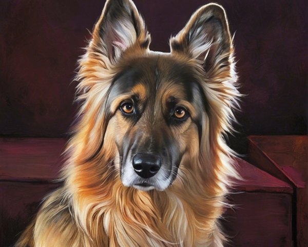 Close-Up Portrait of a Fluffy Dog with Expressive Eyes