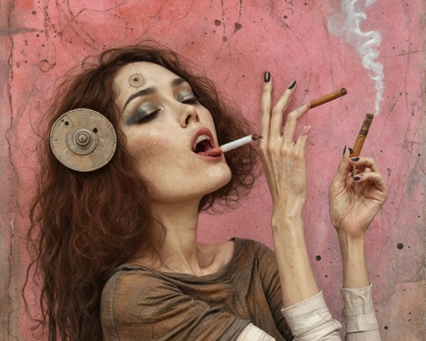 Artistic Portrait of Confident Woman with Bold Style