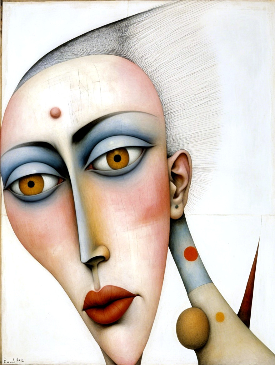 Abstract Portrait of a Woman with Bold Features