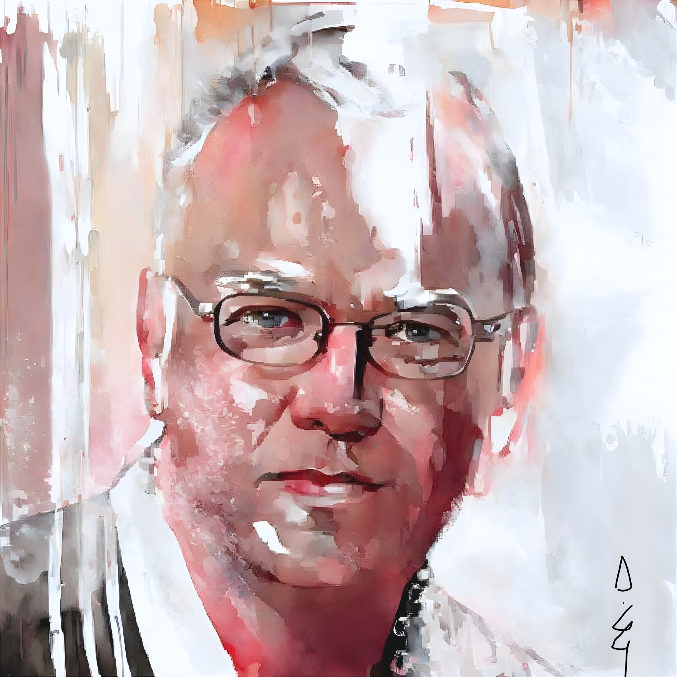 Expressive Portrait of a Man in Abstract Colors