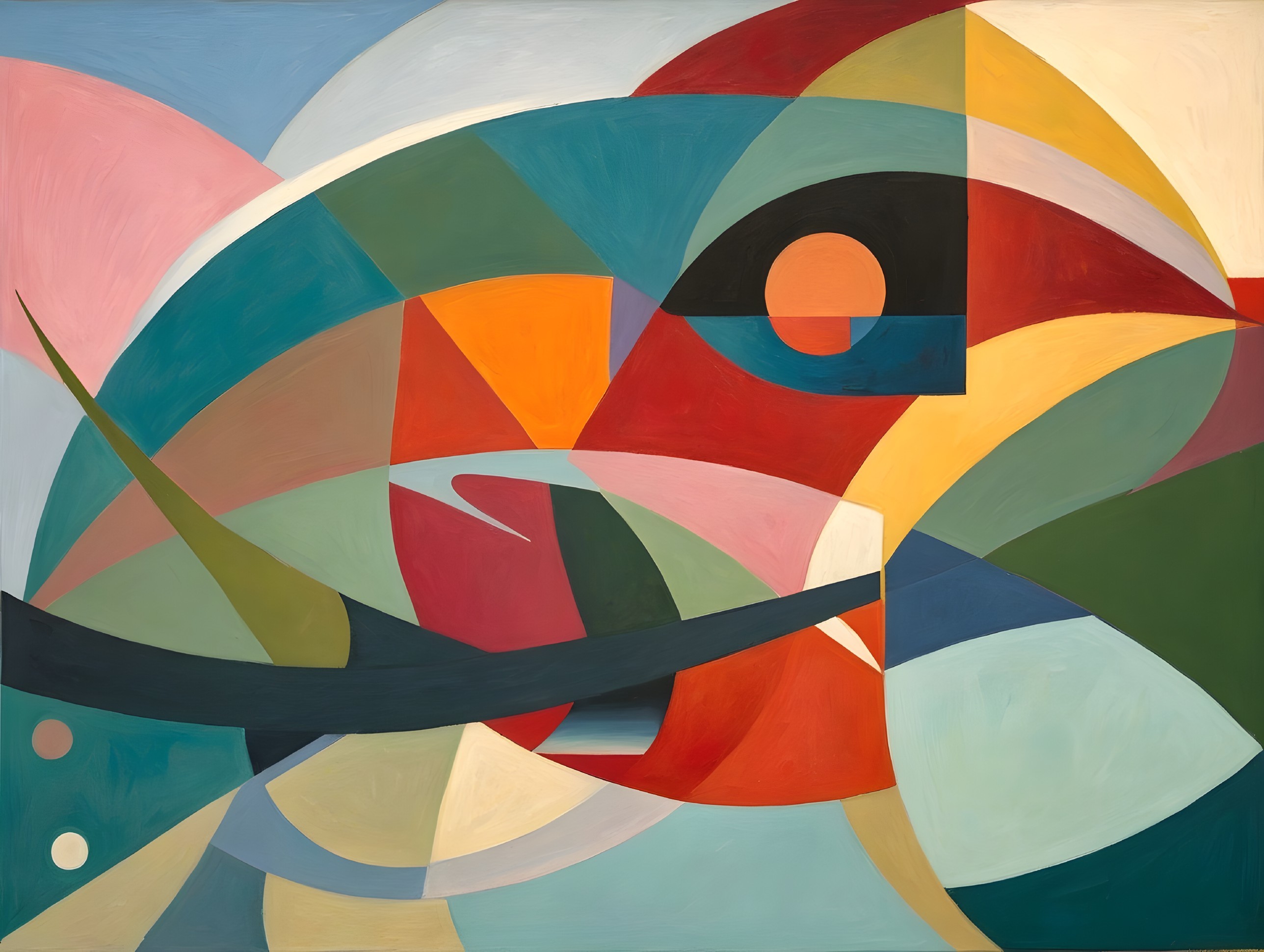 Abstract Artwork with Vibrant Colors and Shapes