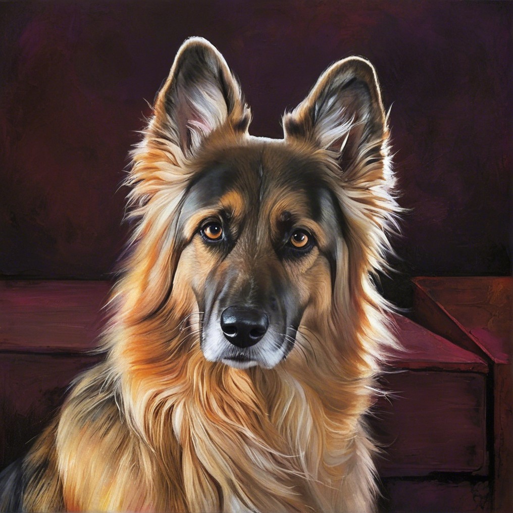 Close-Up Portrait of a Fluffy Dog with Expressive Eyes