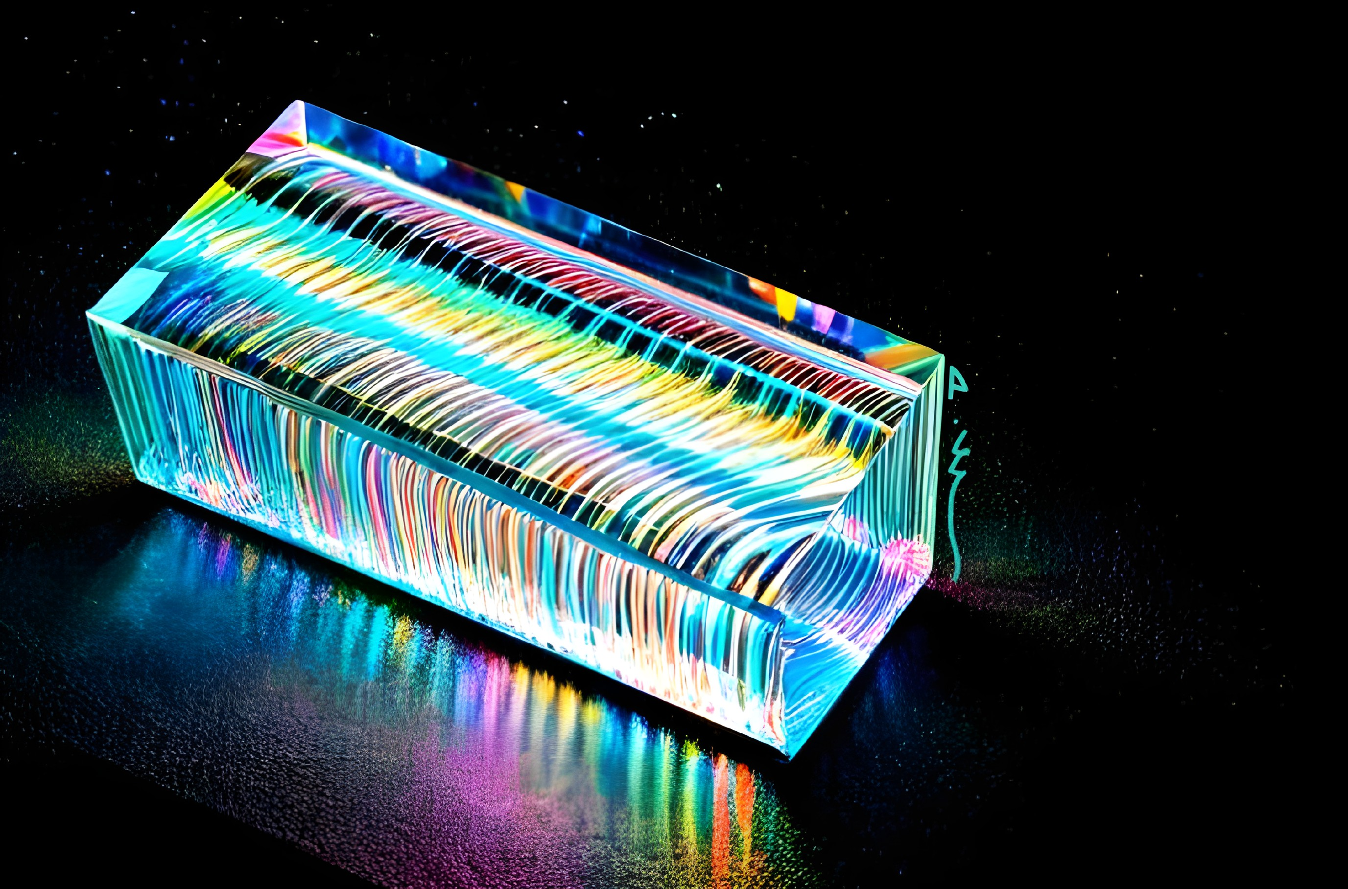 Translucent Prism Creating Vibrant Color Spectrum