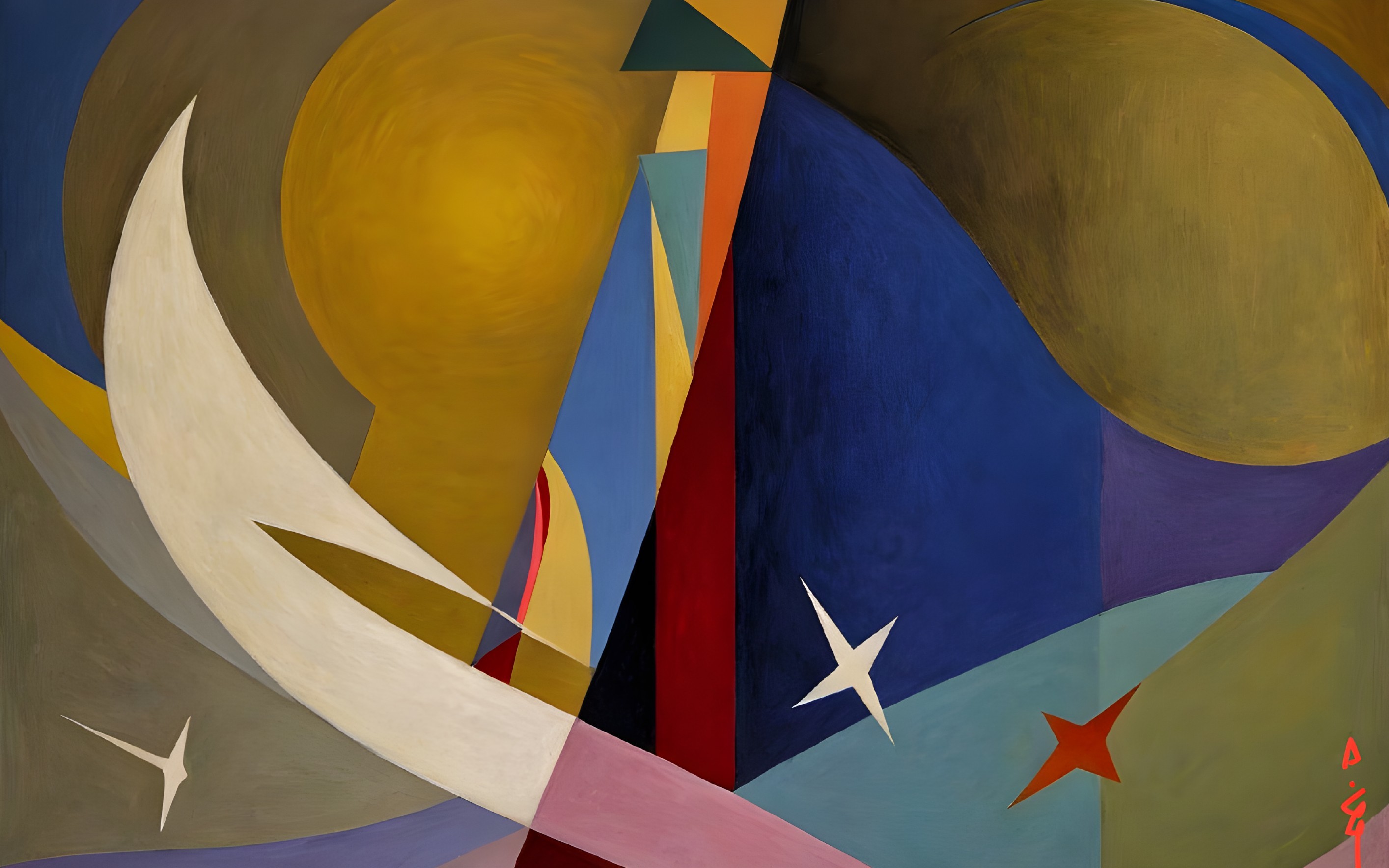 Abstract Composition with Dynamic Shapes and Colors