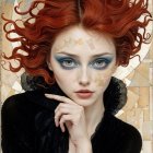 Portrait of a Confident Woman with Curly Red Hair