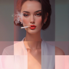Stylized portrait of a woman with geometric shapes