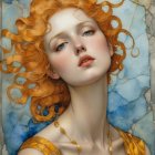 Portrait of a Young Woman with Vibrant Red Hair