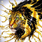 Majestic tiger with vibrant stripes and blue eyes