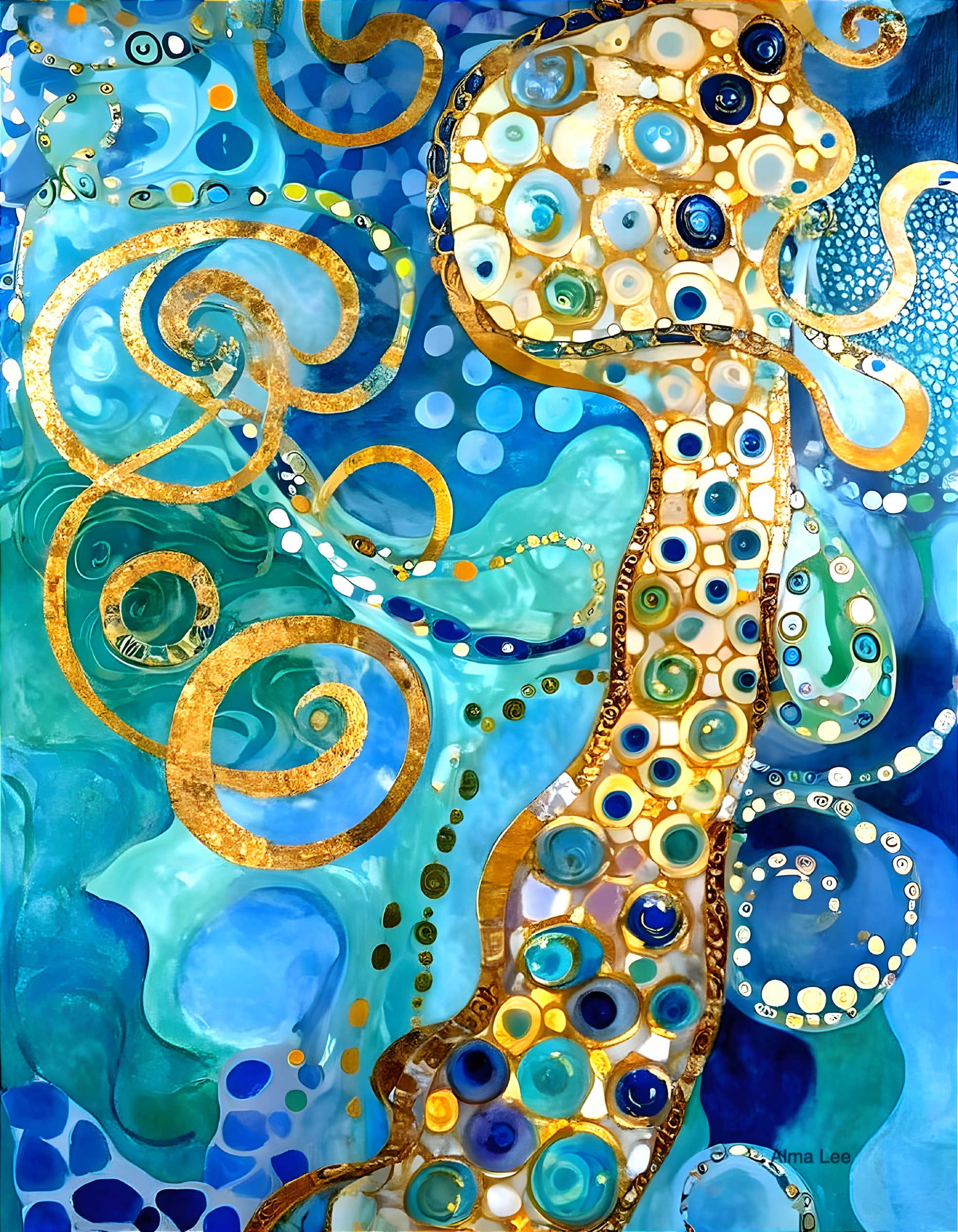 Vibrant Sea Creature with Swirling Patterns and Colors