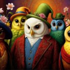 Steampunk-Inspired Robots in a Whimsical Setting