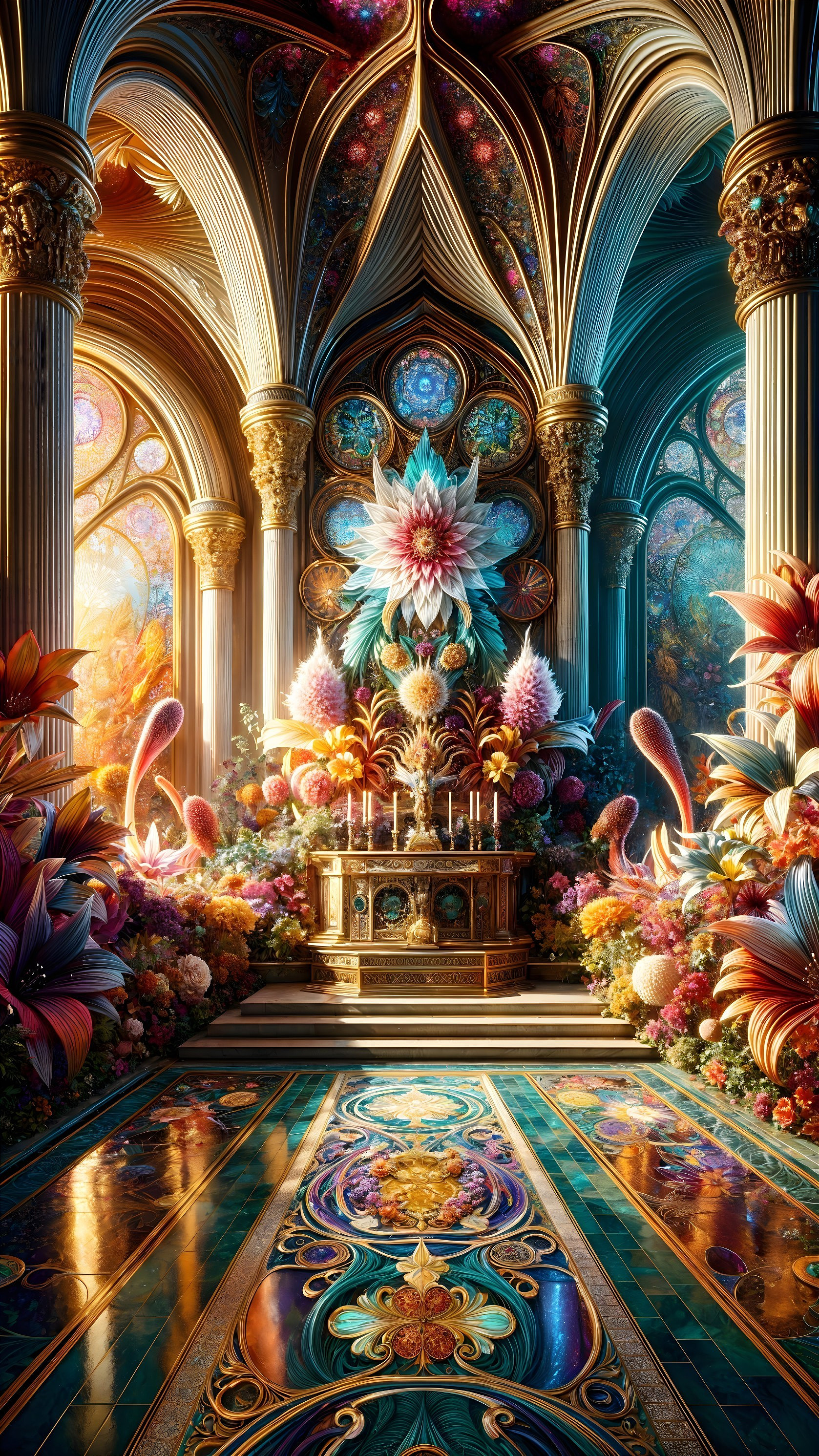 Vibrant Opulent Room with Architectural Details