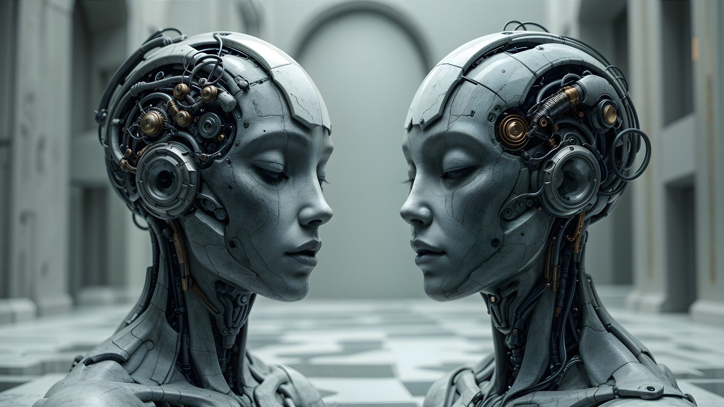 Symmetrical Robotic Heads with Detailed Design Elements