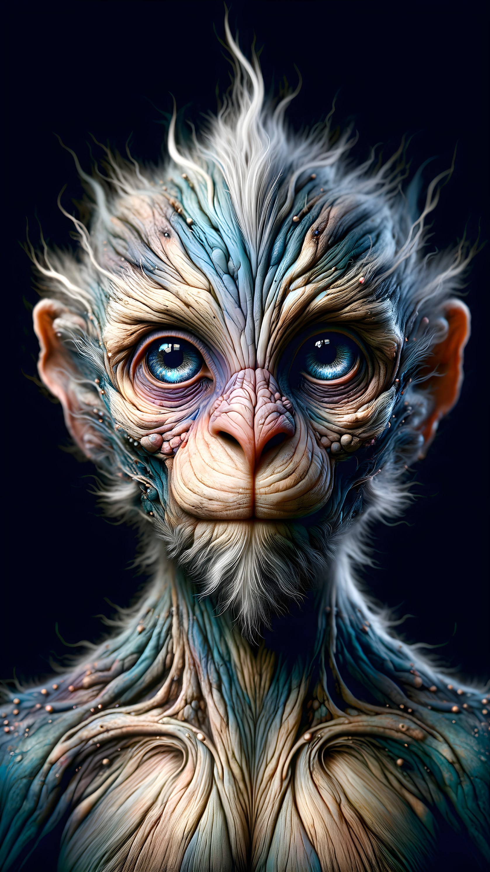 Fantastical Creature with Tree-Like Features and Colors