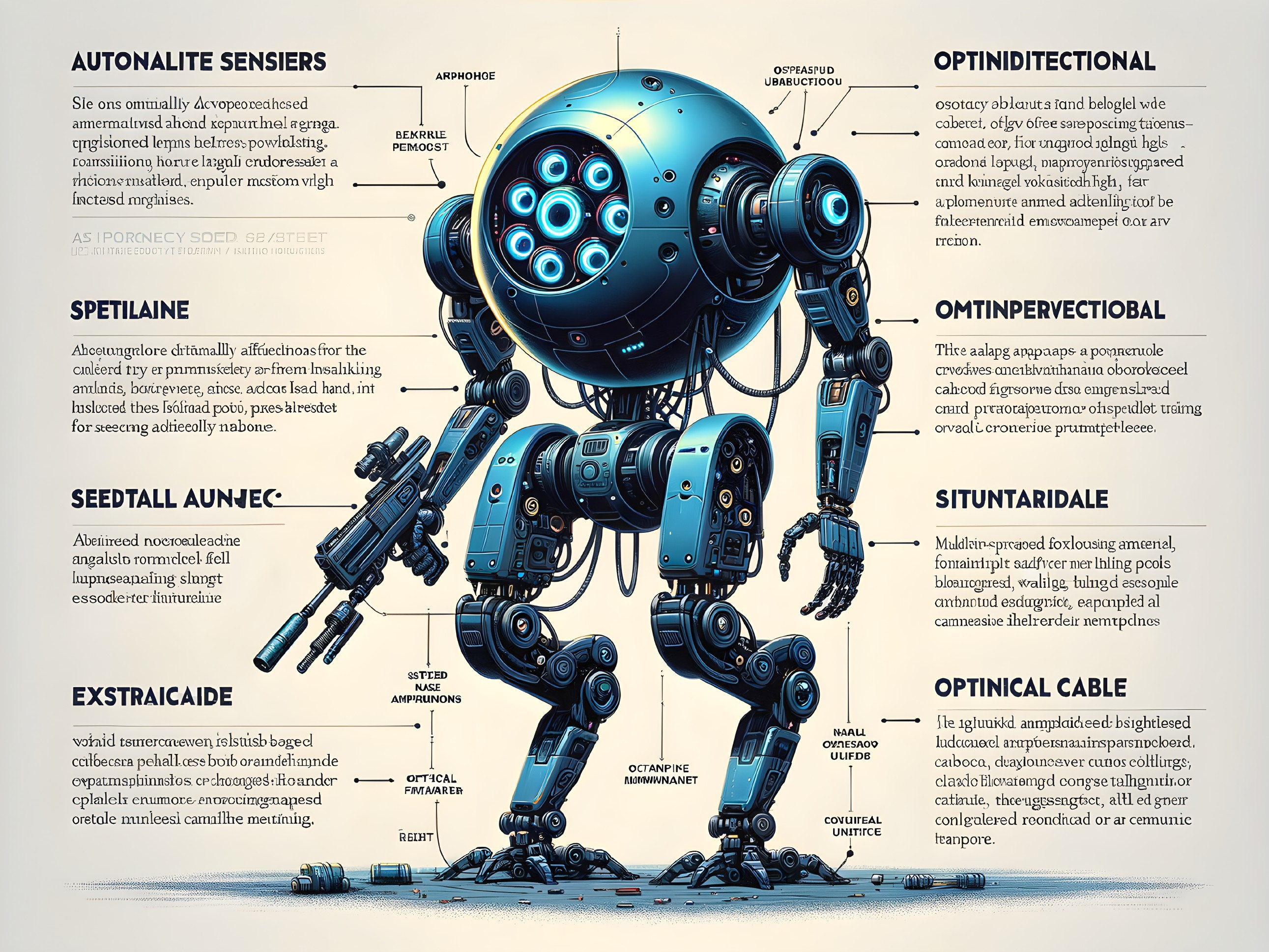 Futuristic Robot with Advanced Functionalities and Design