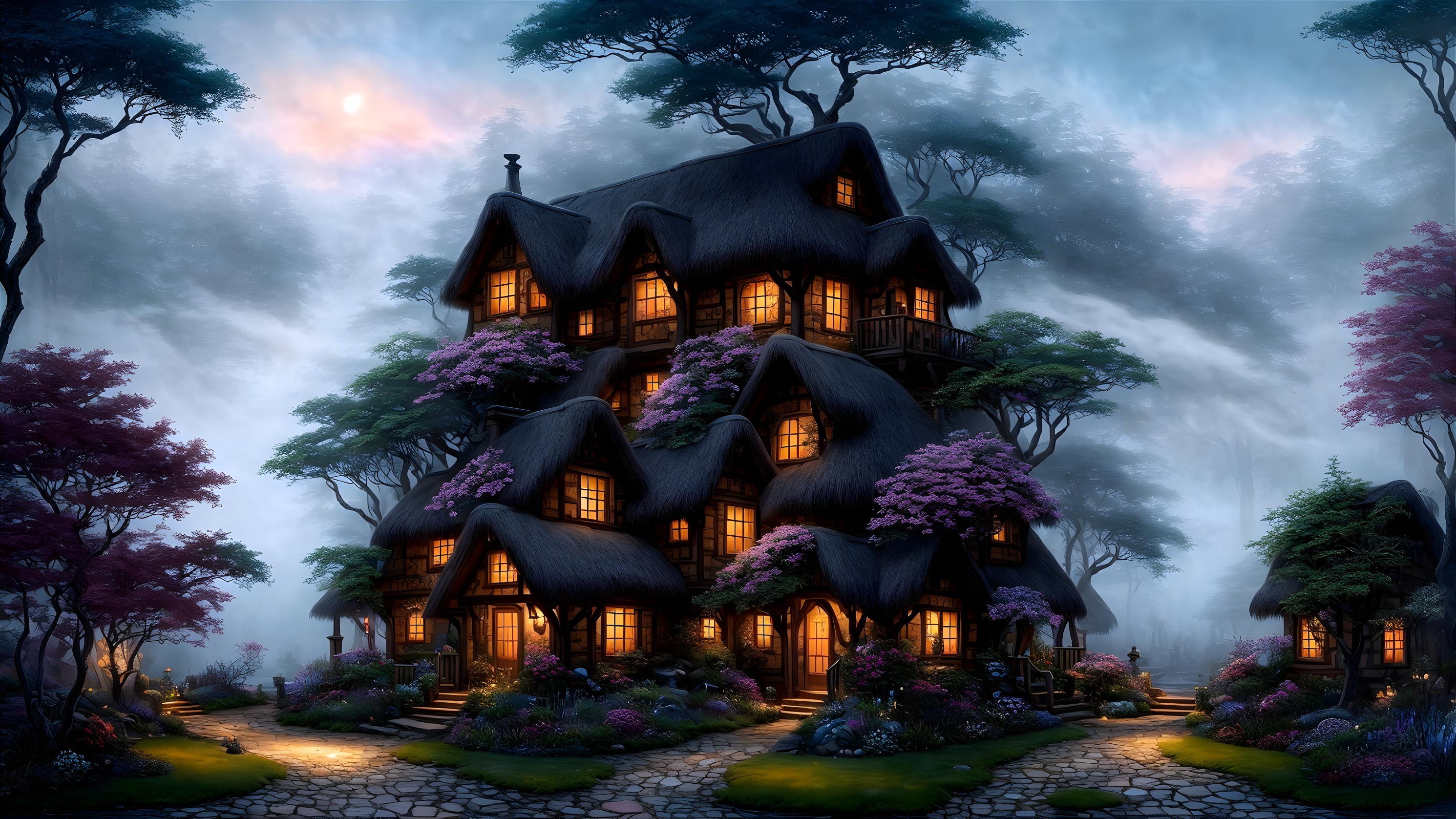 Whimsical Multi-Storied House in Enchanted Forest