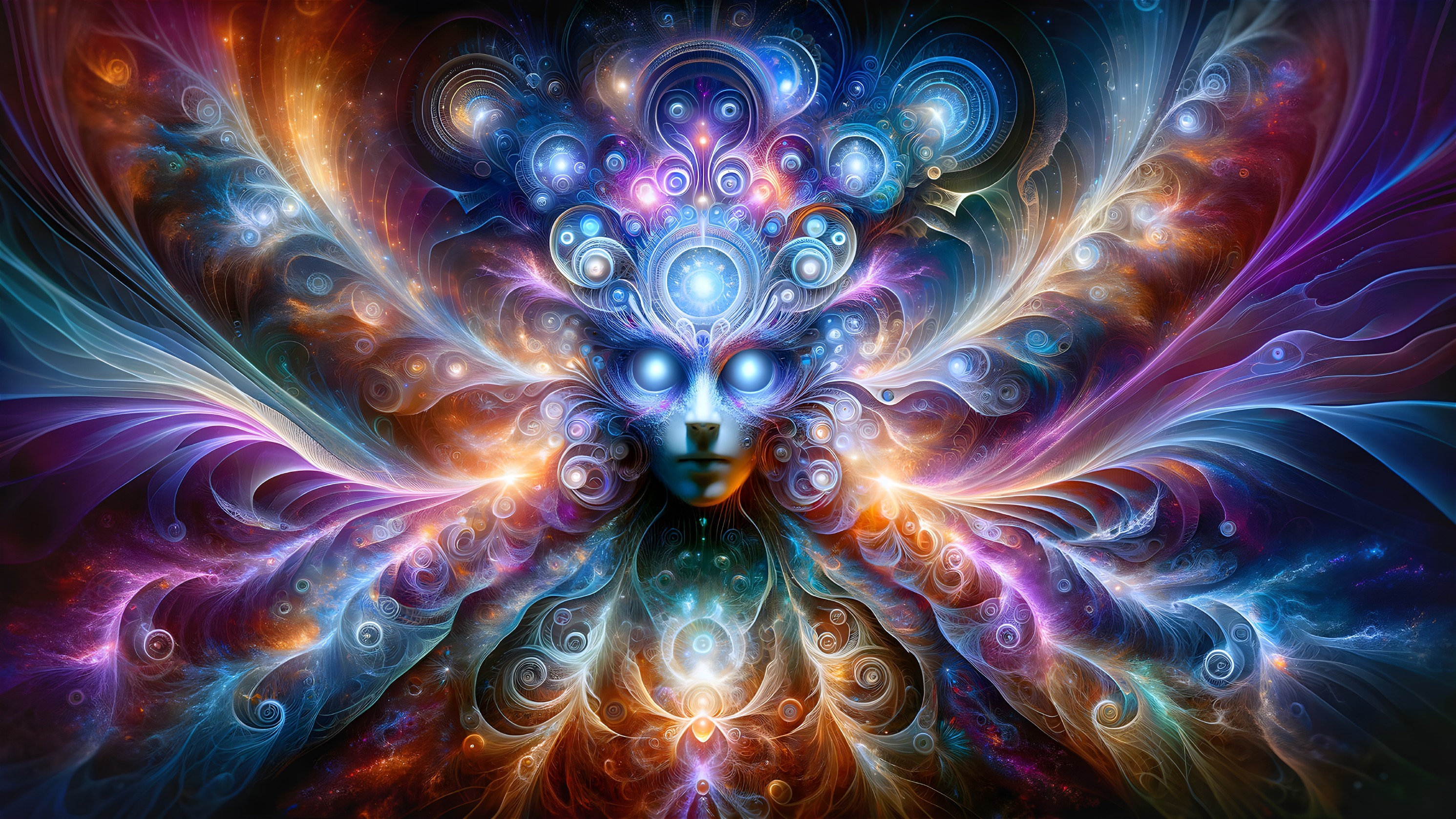 Surreal Composition with Vibrant Colors and Patterns
