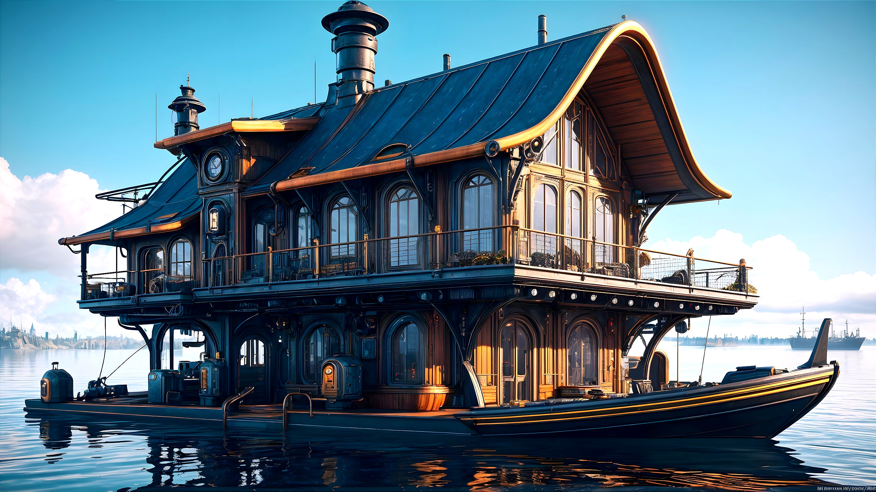 Modern Vintage Houseboat with Unique Architecture