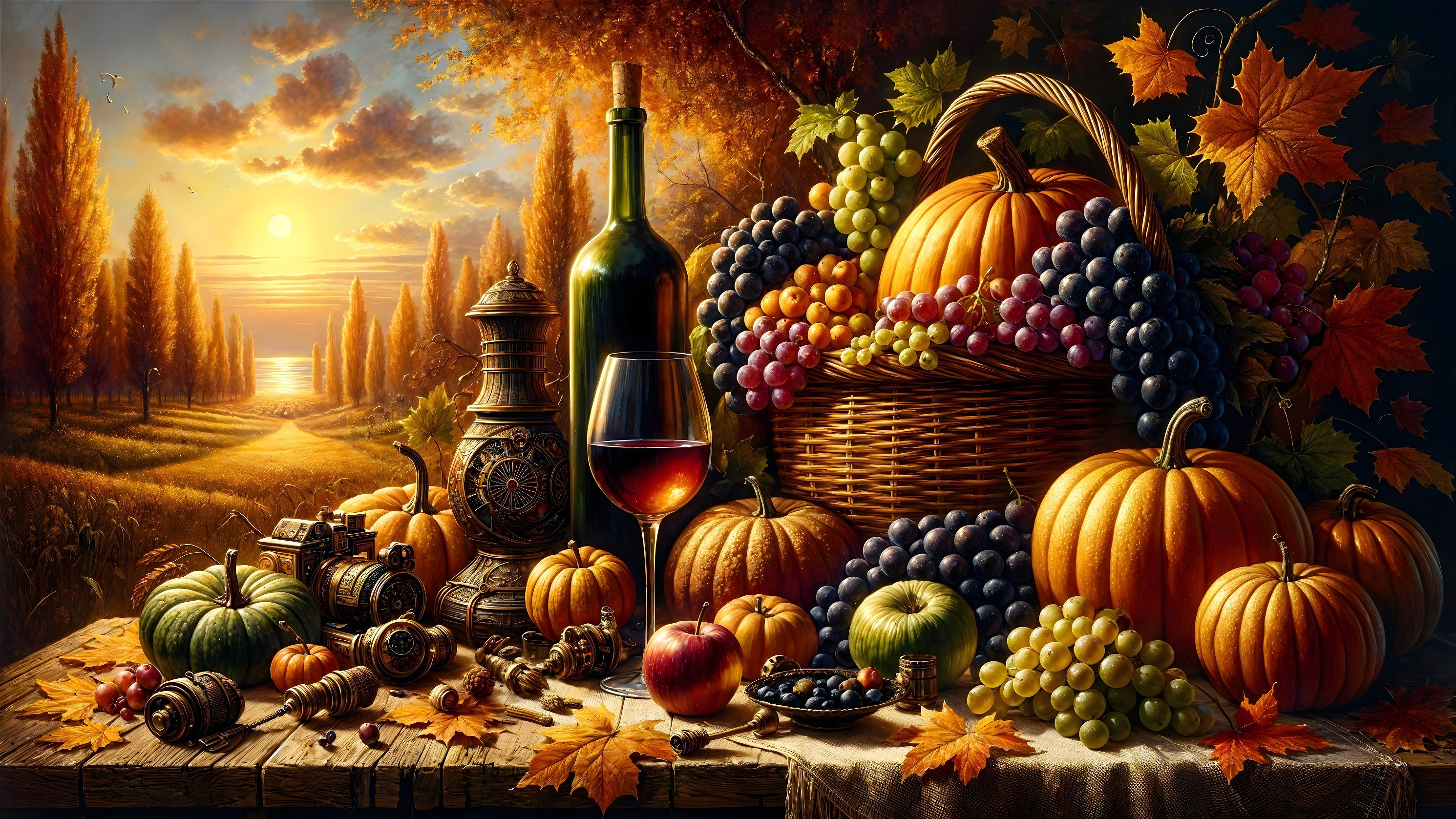 Rustic Autumn Harvest Still Life Masterpiece