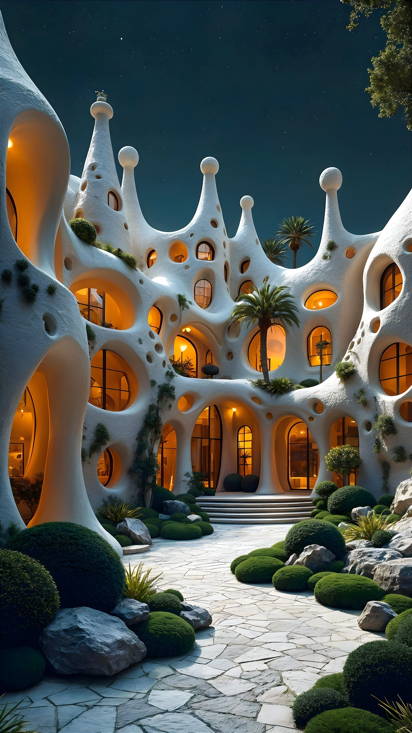 Futuristic Architectural Structure with Organic Shapes