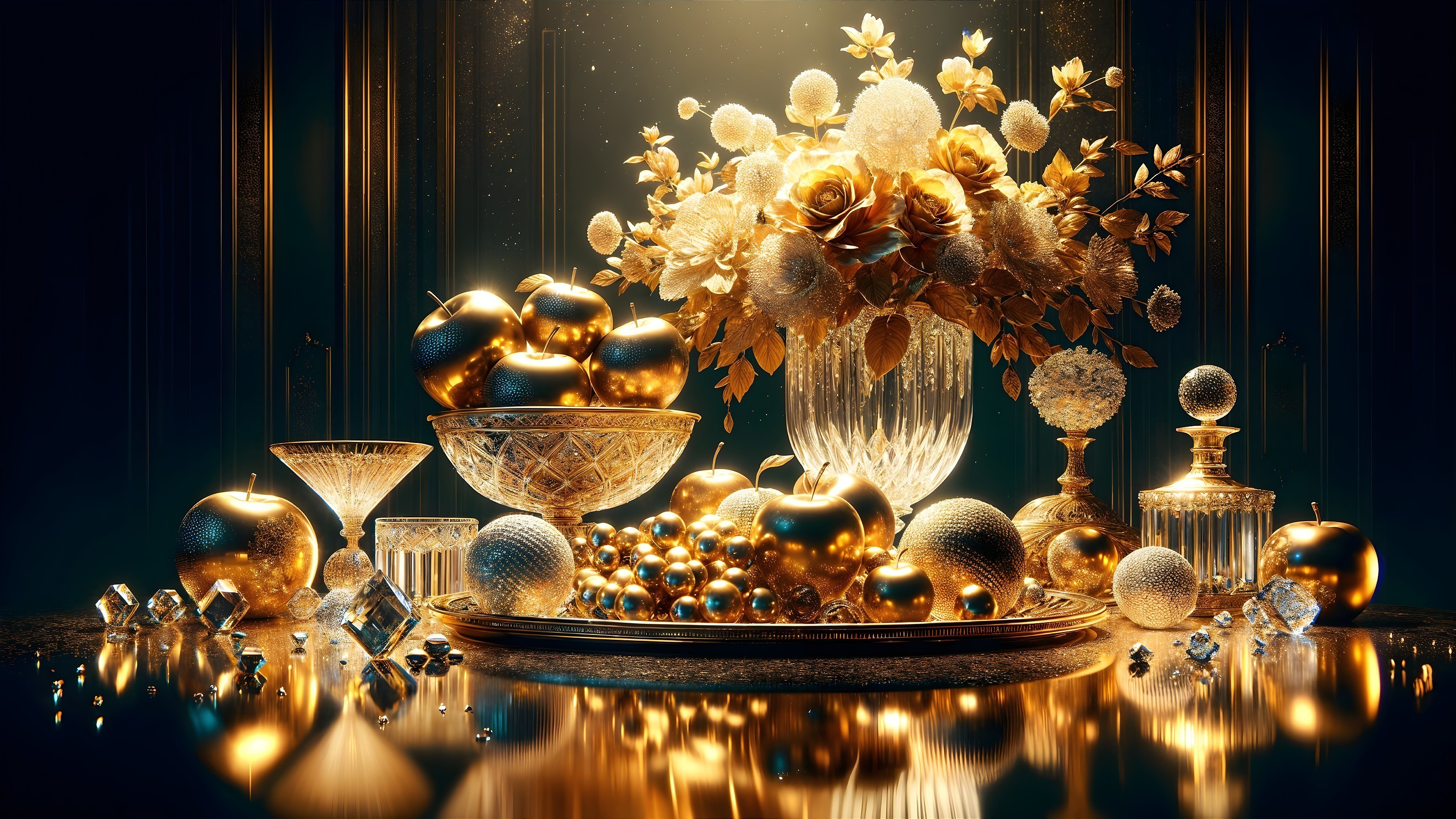 Luxurious Gold-Themed Décor with Elegant Accents