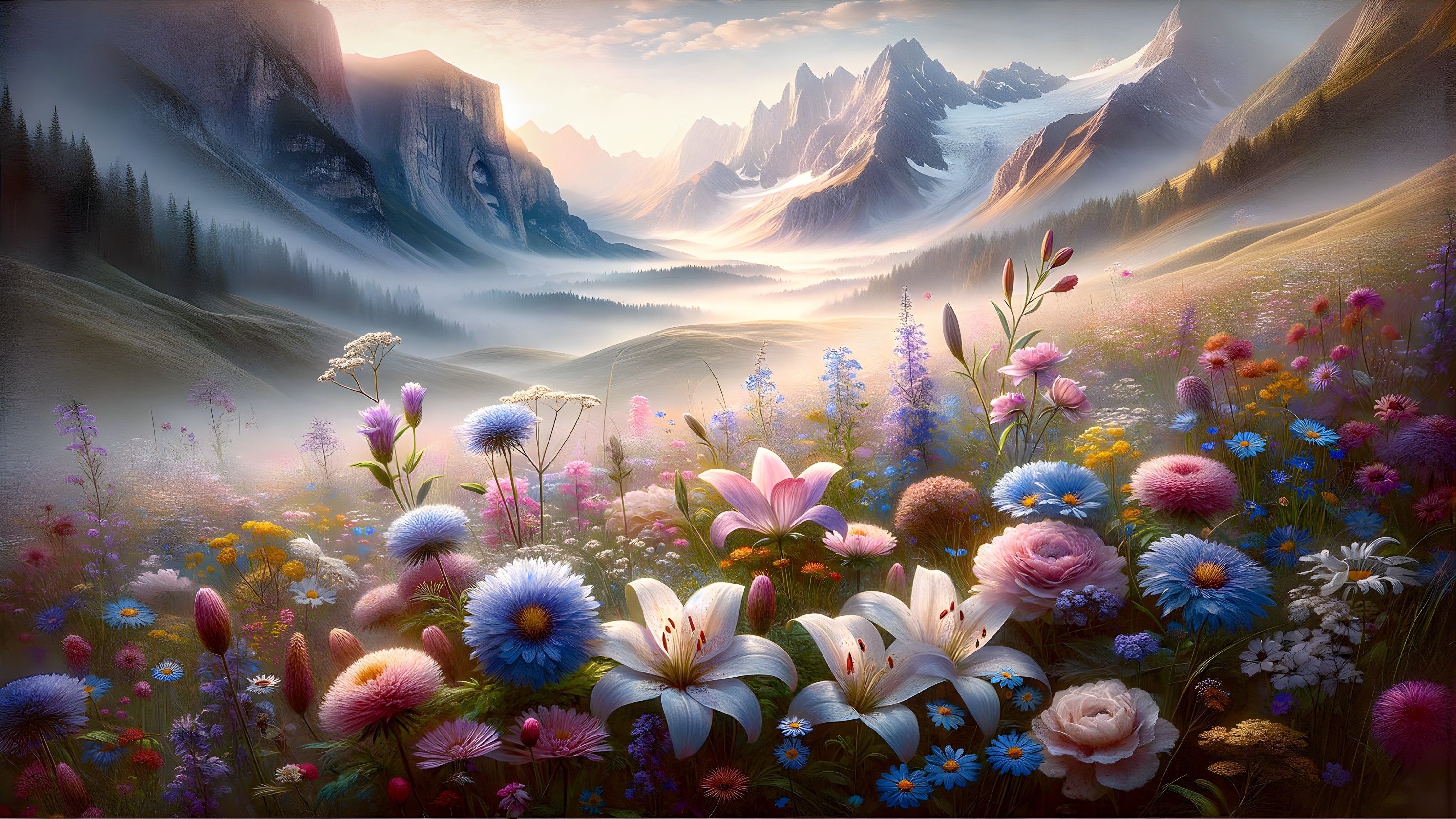 Enchanted Alpine Floral Fantasy