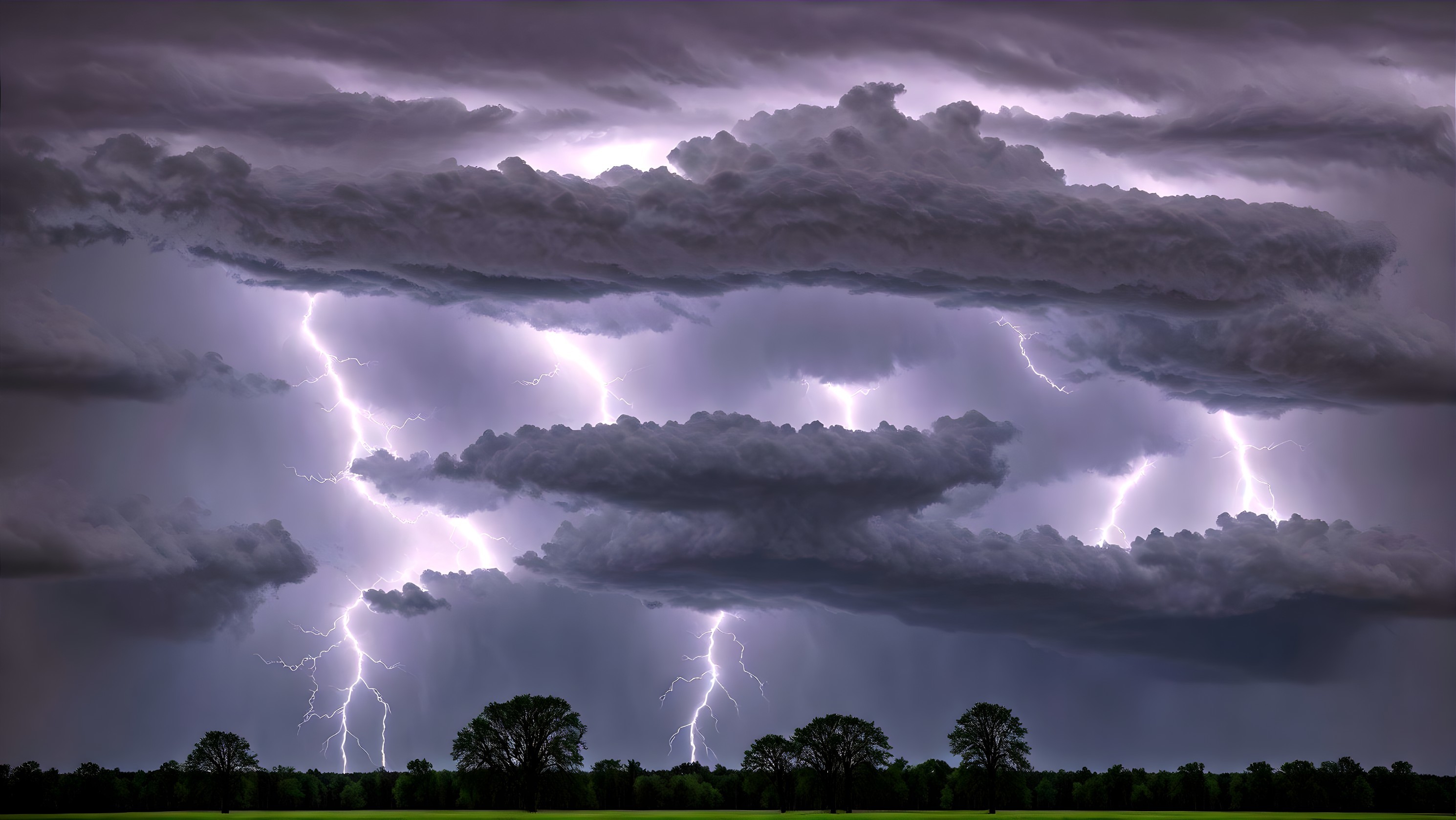 Dramatic Storm Scene with Dark Clouds and Lightning