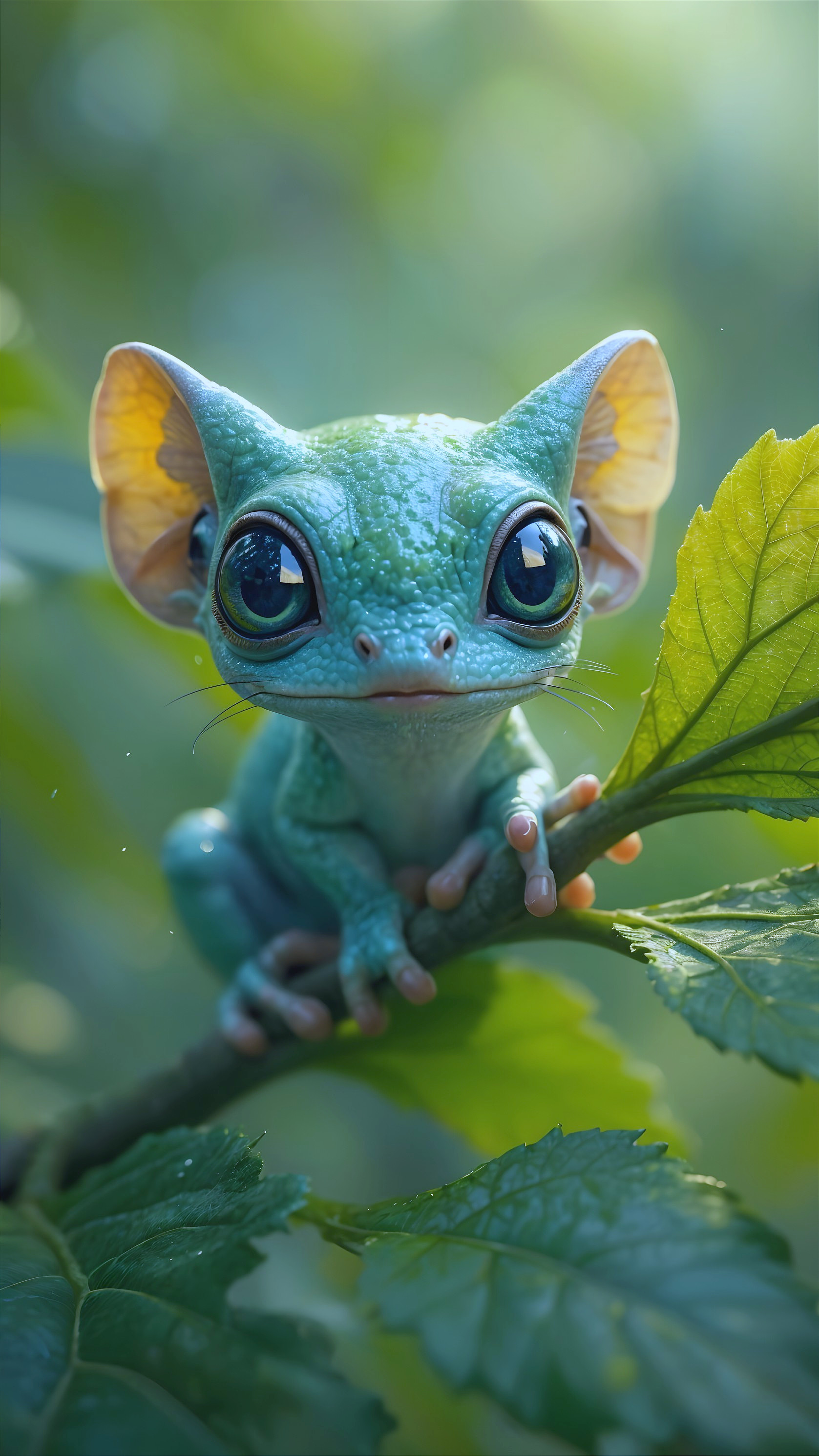 Cartoon Frog on Leaf with Vibrant Features and Details