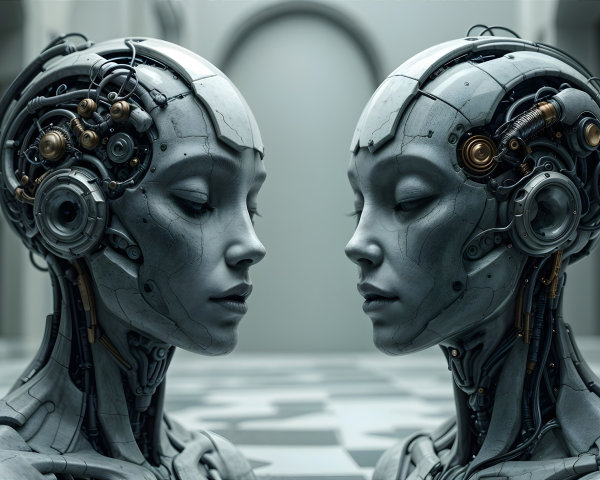 Symmetrical Robotic Heads with Detailed Design Elements