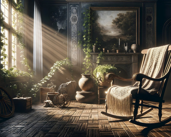 Cozy Room with Vintage Decor and Sunlight Elements