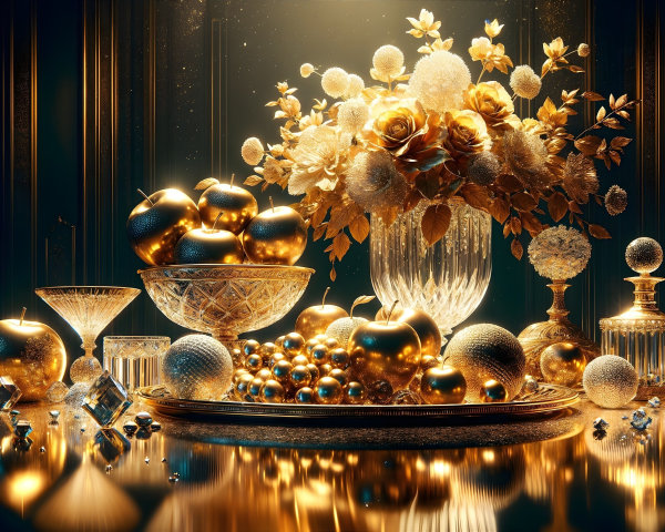 Luxurious Gold-Themed Décor with Elegant Accents