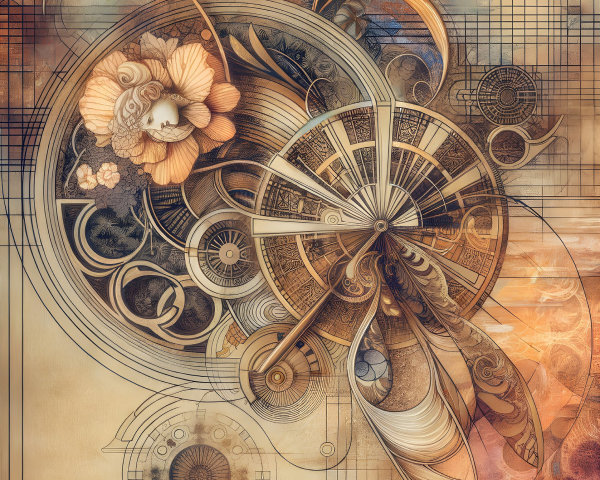 Intricate Floral and Abstract Design with Soft Hues