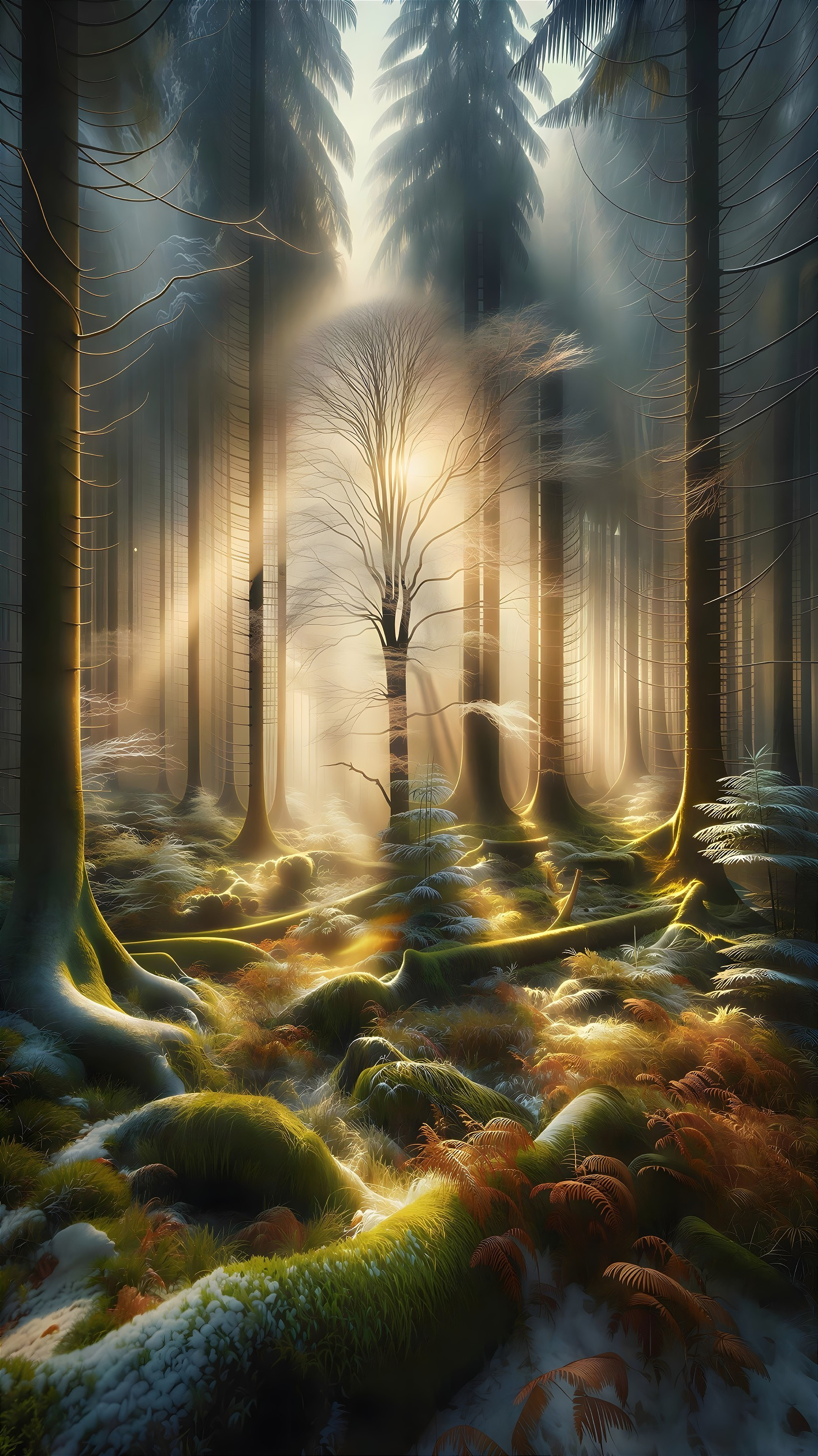 Enchanted Forest with Ethereal Light and Textures