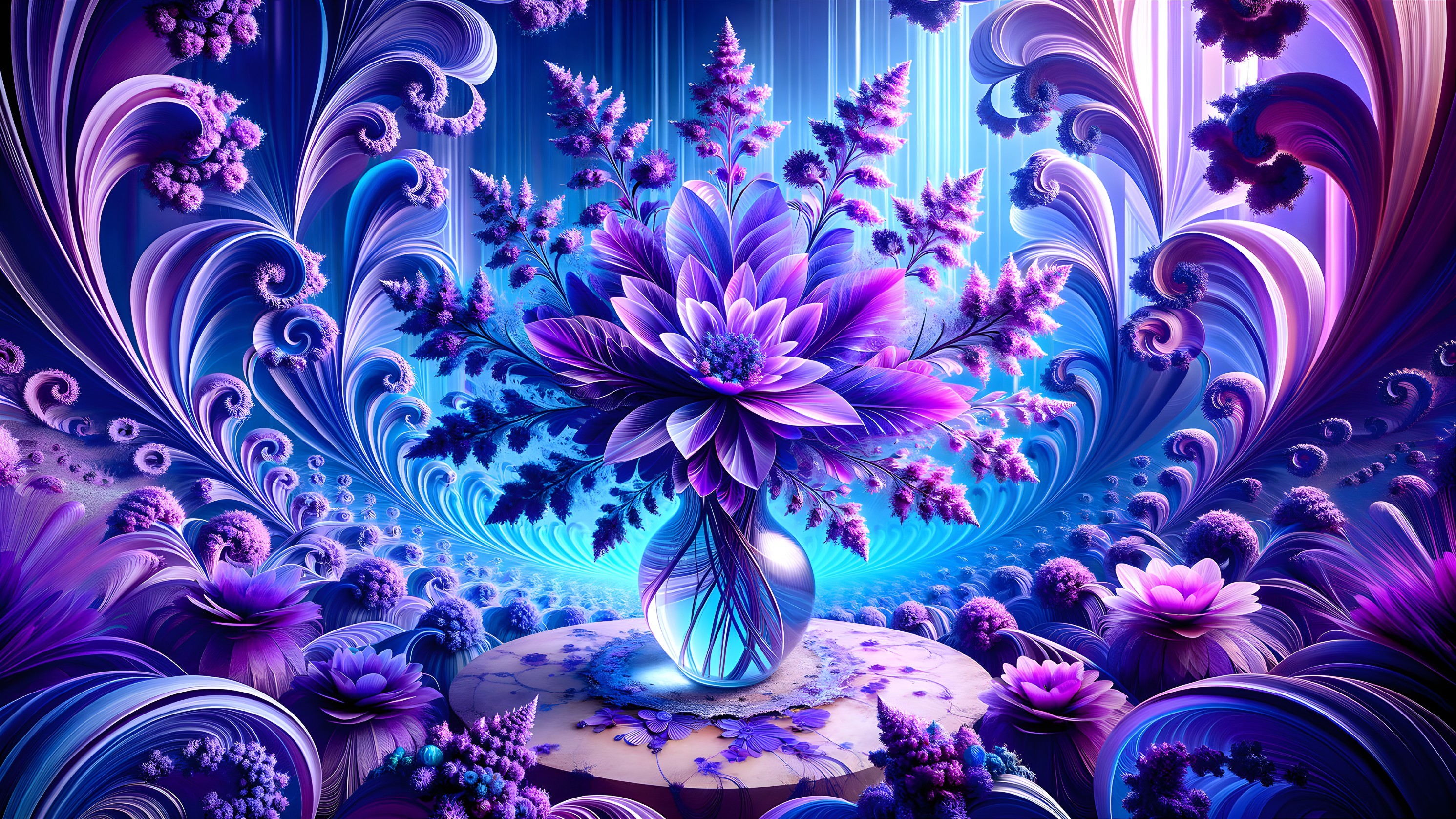 Enchanted Garden: 3D Fractal Floral Fantasy