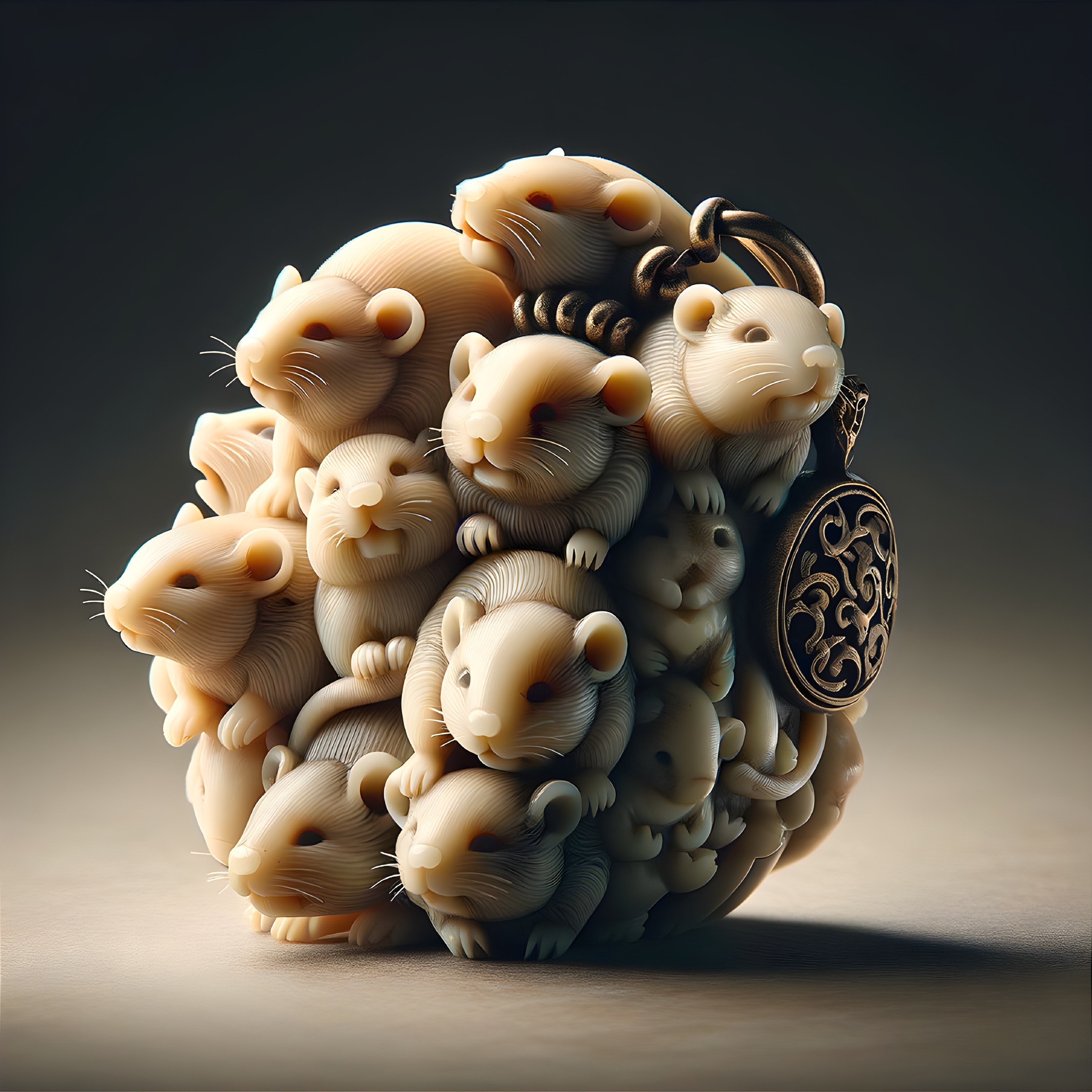 Playful Rat Netsuke: Delicate 19th-Century