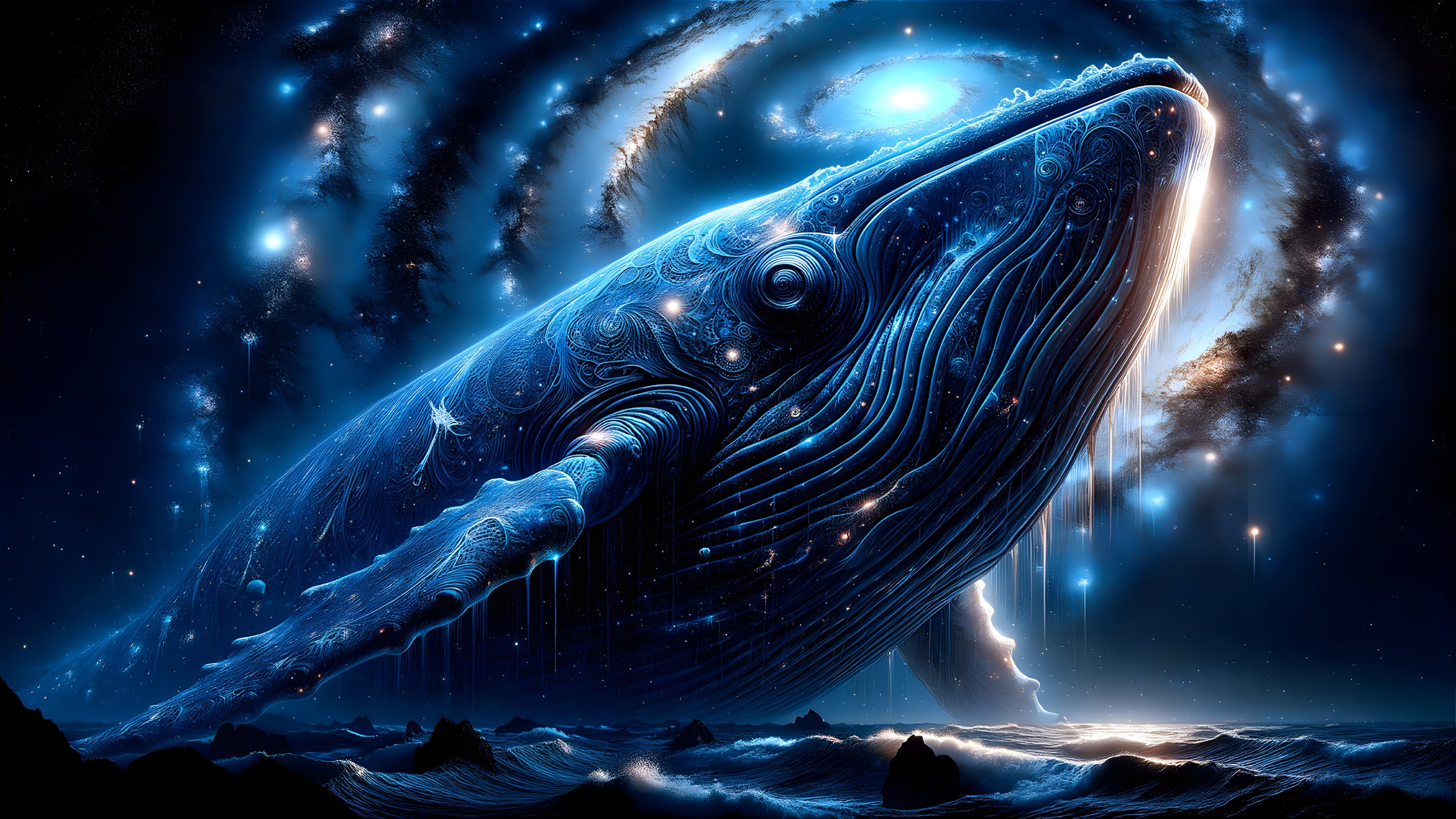 Whale Swimming in a Cosmic Sea with Galaxies