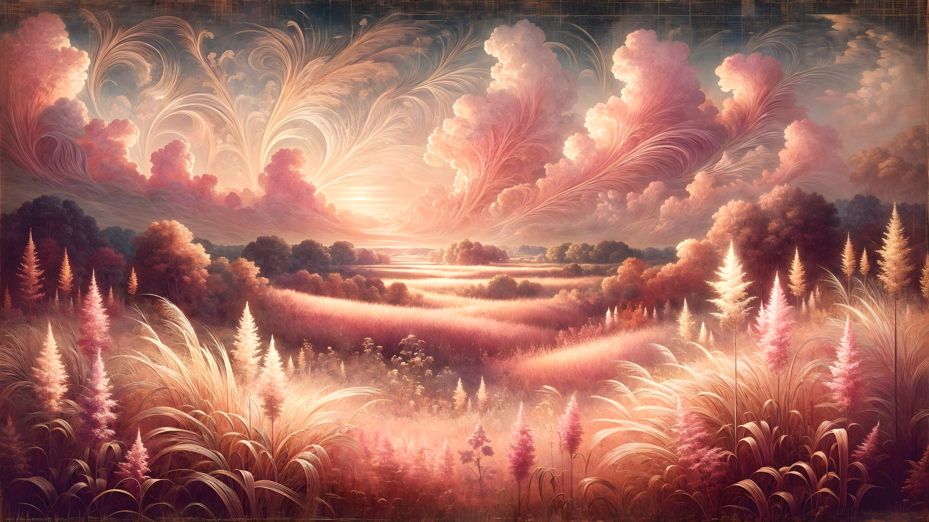 Sunset Landscape with Rolling Hills and Vibrant Skies