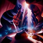 Tranquil Night Scene in a Dense Forest with Moonlight