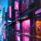 Vibrant Jungle Scene with Colorful Foliage and Flowers