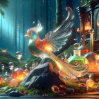 Majestic Ships in a Mystical Cavern with Starry Sky