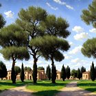 Dramatic Night View of Illuminated Historic Castles