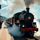 Vintage Steam Locomotive at Historic Train Station