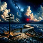 Dramatic Sky with Lightning Over Golden Field